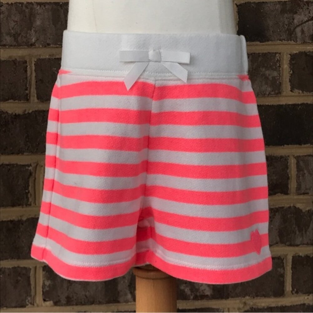 NWT Gymboree shorts girls size 5 neon pink white stripe terry hop n roll NEW